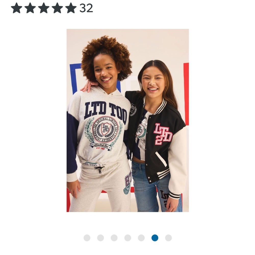 NWT Limited Too Girls Varsity Pullover Hoodie - Picture 6 of 8